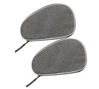 Healvian 2Pcs Portable Table Tennis Racket Bag with Protective Hard Shell Cover and Ball Storage Pocket, Grey Paddle Case for Outdoor Table Tennis, Lightweight Sports Carrying Organizer