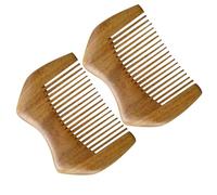 Healvian 2pcs Portable Wooden Hair Comb Scalp Caring Comb for Home Travel Smooth Finish Compact Friends Family Green Sandalwood Design