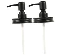 Healvian 2Pcs Practical Stainless Steel Mason Jar Lid Pump Dispenser with Hollow Design for Bathroom Storage Wear-resistant Lotion and Shampoo Bottle Compatible with Bottles