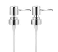 Healvian 2pcs Press Type Lotion Dispenser Pumps with Tube Silver Screw Pump Heads for Bottle Mouth Diameter for Home Kitchen Bathroom Use
