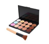 Healvian 2pcs Professional Concealer Palette Multi Function Makeup Kit with Shading Powder and Angled Brush for Women Non Creasing Face Artist Tool for Dark Circles and Bruises Suitable for