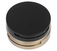 Healvian 2pcs Refillable Double Layer Loose Powder Compact Case with Mirror, Chic Matte Black Plastic and Glass Makeup Container for Everyday and Vacation Use, Sturdy Construction