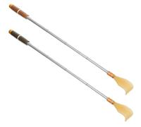 Healvian 2pcs Resin Retractable Back Scratchers Set, Portable Self Massage Tools for Itchy Back Relief, Includes Green and Coffee Colored Scratcher Claws for Adults