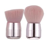 Healvian 2pcs Retractable Mushroom Shape Face Makeup Brush Loose Powder Cosmetic Brushes with Artificial Fiber Portable Foundation and Blush Tools for Sensitive Skin and Travel Use