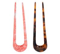 Healvian 2pcs Retro Fashion Hairpins U-shape Hair Fork Chinese Women Hairpins Waved U-shape Hair Chopsticks Accessory