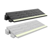 Healvian 2pcs Robot Vacuum Ramp Pad for Door Thresholds and Wheelchair Access Lightweight Portable Plastic Slope Mat Non-slip Entry Ramp for Bathrooms and Indoor Steps Black and Grey