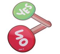 Healvian 2pcs School Judging Board Reusable Yes Paddle Pvc Portable Classroom Teaching Aid for Indoor Competitions Teachers