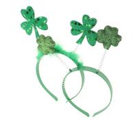 Healvian 2pcs Shamrock Headband Foam Material Comfortable Fit Irish Holiday Accessory Hairband for St Patrick Day Party Festival Decoration