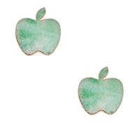Healvian 2pcs -shaped Resin Palette Gold Brim Manicure Tool for Nail Art Light Green Agate Design for Mixing Pigments Easy to Clean for Displaying Finished Nail Works