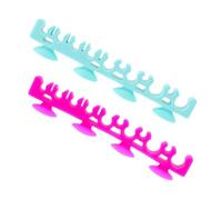 Healvian 2pcs Silicone Makeup Brush Holder with Strong Suction Cups Flexible Durable Air Dry Brush Rack Natural Drying Organizer for Women and Green and Rose Red