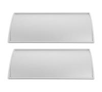 Healvian 2pcs Silver Aluminum Curved Office Name Plates 24.5x11.5cm - Blank Wall Mount Business Door Signs for Department and Meeting Room