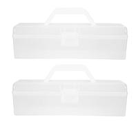 Healvian 2pcs Simple Designed Plastic Desktop Storage Boxes White Lightweight Sturdy Tissue and Medicine Organizer for Household Storage and Office Use