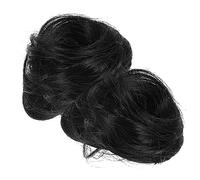 Healvian 2pcs Simulation Outsourcing Hair Bun Holders for Women Real Hair Buns Scrunchies