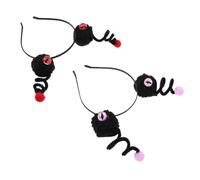 Healvian 2pcs Spooky Eyeball Halloween Headbands Set Non-slip Elastic Hair Hoops for Party Performance Unique Monster Cosplay Accessories in Red Purple for Adults