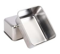 Healvian 2pcs Stainless Steel Cake Box Square Food Container Practical and Convenient for Home and Restaurant Use Silver