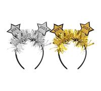 Healvian 2pcs Star Shape Hair Hoops for Year Party Women Headdresses for Festivals and Celebrations and Five-point Design for Cosplay and Events