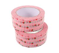 Healvian 2pcs Strawberry Patterned Carton Tape with Strong Viscosity and Firm Closure Plastic Packing Tape Rolls for Mailing and Store Operations Cute Decorative