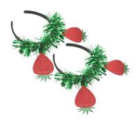 Healvian 2Pcs Strawberry Shaped Spring Headbands Lovely Hairbands for Festival Headdress Party Accessories with Cute Fruit Design