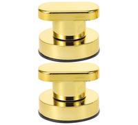 Healvian 2pcs Strong Suction Cup Handles Small Gold Bathroom Grab Bars Self-Stick Drawer Knobs for Shower Safety and Cabinet Door Use