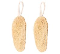 Healvian 2pcs Thickened Loofah Dish Scrubber Natural Biodegradable Sponge for Powerful Kitchen Cleaning Non Sticky Softening with Use for Home Restaurant Hotel Dishwashing