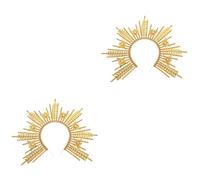 Healvian 2pcs Vintage Goddess Crown Headband Hair Decor Accessory for Weddings Parties and Cosplay Lightweight and Comfortable Hair Ornament for Engagements Pageants and Special Occasions