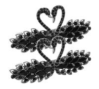 Healvian 2Pcs Vintage Rhinestone Swan Hair Clips Durable Metal Barrettes with Crystal Accents for Wedding and Bridal Hair Accessories Elegant Ponytail Holders for Women