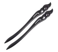 Healvian 2pcs Vintage Sandalwood Hair Forks Elegant Retro Hair Sticks for Hanfu Accessories Classic Design for Women for Special Occasions and Everyday Use