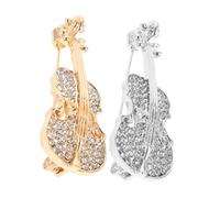 Healvian 2pcs Violin Brooch Pins Instrument Lapel Pin Women Clothes Brooches for Violin Aesthetic