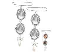 Healvian 2pcs Wedding Bouquet Photo Charms DIY Memorial Picture Pendants for Bride Groom Keepsake Brooch Pins for Marriage Celebration Gifts