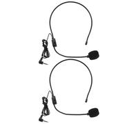 Healvian 2pcs Wired Headworn Microphones with Arm Ultra-lightweight Condenser Mics for Singing Voice Amplifier Stage Performances Interviews and Hosting