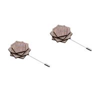 Healvian 2pcs Wooden Boutonniere Pin for Men Decorative Flower Lapel Pin for Suits Unique Design for Weddings Formal Events Sturdy Convenient Accessory present for Stylish Men