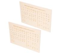 Healvian 2pcs Wooden Braille Number Board Raised Dots Alphabet Chart Educational Braille Books Teaching Tool for Blind and Sighted Individuals Learning Aid
