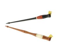 Healvian 2pcs Wooden Oblique Nib Pen Holder Set with Adjustable Brass Flange Slanted Calligraphy Dip Pen for English Writing and Manga Drawing for Beginners