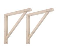 Healvian 2pcs Wooden Shelf Bracket Triangle Support Bracket with Natural Wood Texture and Seamless Mortise Tenon Connection Stable and Paintable for Narrow Corridors and Apartments