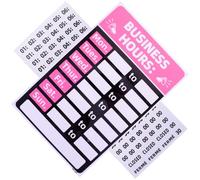 Healvian 2pcs Writable Adhesive Business Opening Hours Signs for Store Glass Door Changeable Pvc Store Hours Operation Stickers Reusable Business Sign Labels