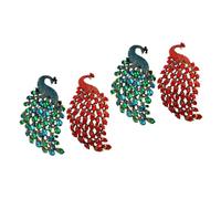 Healvian 2sets Elegant Rhinestone Peacock Brooch Pins for Women Charming Costume Jewelry for Evening Dress for Friends Birthdays Fashionable Accessories for Shawls and Outfits 2pcs*2