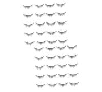 Healvian 2sets Fake Lashes Wispy Individual Eyelash Set Pack Makeup Accessories for Women 10pairs*2