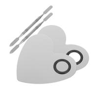 Healvian 2sets Handheld Cosmetic Palettes Multipurpose Ring Design Mixing Plate Beauty Makeup Mixer for Salon Use Palette and Mixing Stick for Nail Art Supplies and Makeup Art Tool