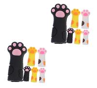 Healvian 2sets Professional Nail Nippers Cuticle Scissors Cover Nails Accessories for Manicure Cat Paw Design Silicone Cover 6pcs*2