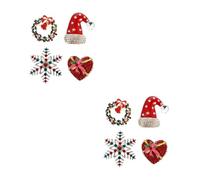 Healvian 2sets Xmas Decorative Brooch Rhinestone Breastpins for Women Stylish Holiday Pins for Parties Weddings and Daily Wear Glossy Christmas Adornments 4pcs*2
