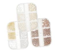 Healvian 3 Boxes Nail Art Beads Plastic Pearl Manicure Decorations DIY Nail Supply Fine Workmanship for Home Salon Party Use