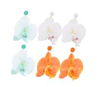 Healvian 3 Pairs Flower Earrings for Women: Elegant Flower Earrings Butterfly Orchid Charms - Summer Dangle Ear Jewelry for Hawaiian Luau Beach Party Vacation