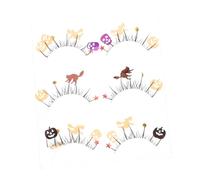 Healvian 3 Pairs Halloween Sequin False Eyelashes with Skull and Pumpkin Design Dramatic Glitter Lashes for Women Bold Stage Makeup for Cosplay and Festival Performances