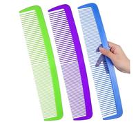 Healvian 3 Pcs Giant Wide Tooth Comb Oversized Party Props Halloween Carnival Decorations Photo Booth Accessories Green Blue Purple