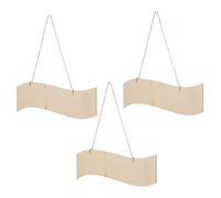 Healvian 3 Pcs Unfinished Wooden Hanging Plaques Wave Shape Blank Wood Cutout Door Signs DIY Craft Decor for Home Wall Art
