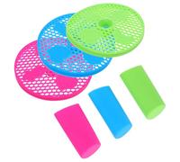 Healvian 3 Sets Silicone Handle Grip and Drip Tray Insert Replacement Parts for Slushie Machine Compatible with Ninja Fs301 Fs300, Red Blue Green Silicone Covers for Home Kitchen and Events