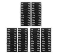Healvian 3 Sheets Self-Adhesive Weight Stack Stickers 90x20mm with Pinholes for Gym Fitness Machines, Numbered 5-100kg Labels for Weight Stack Accessories