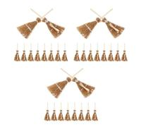 Healvian 30 Pcs Creative Handmade Witch Broom Hair Clip for Women, Strong Hold Wooden and Iron Miniature Hairpin for Halloween Party and Everyday Styling Accessories