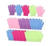 Healvian 30 Pcs Five Finger Exfoliating Bath Gloves Nylon Body Scrubbers with Back Massage Function for Adults and Students Suitable for Shower and Bath Use Random Color