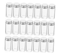 Healvian 30pcs Glass Test Tubes Small Glass Vials Lids Leakproof Sealed Vials for Diy Decoration Medicine Storage Laboratory Use